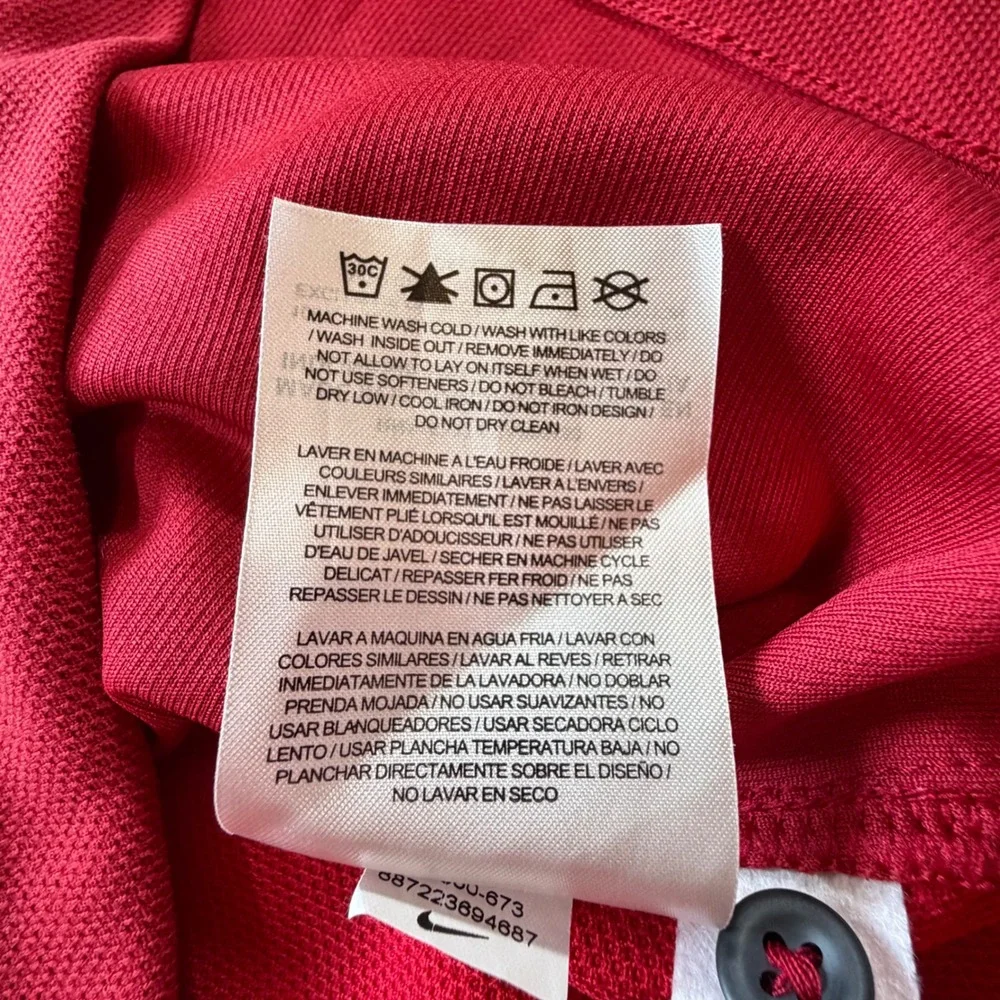 Nike Arizona Cardinals NFL Dri-FIT Training Polo Shirt Mens Medium Red Short Slv